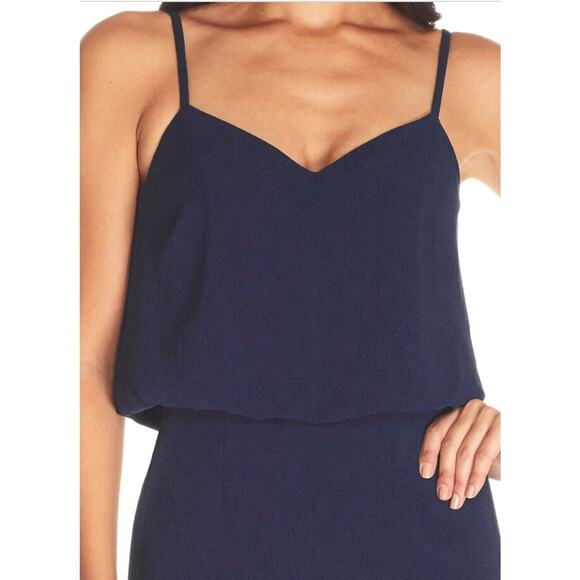 Dress The Population "Alondra Dress Midnight Blue" Midi Dress Size Medium NWT - Picture 2 of 13